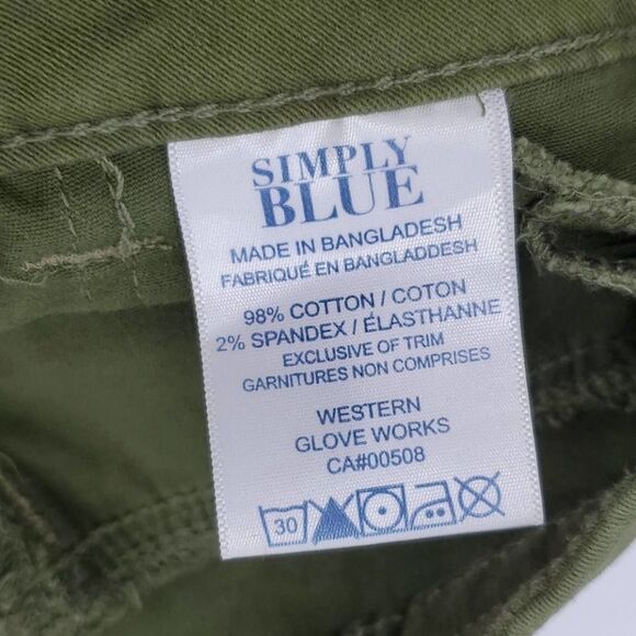 SIMPLY BLUE womens 4 olive green cotton cropped pants - Picture 4 of 8